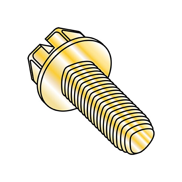 Zoro Select Thread Cutting Screw, #12-24 x 1/2 in, Wax Steel Flange Hex Head Slotted Drive, 5000 PK 1208RSWY - main