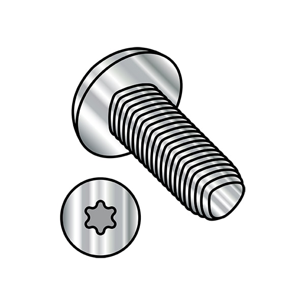 Zoro Select #8-32 x 3/8 in Torx Pan Machine Screw, Wax Steel
