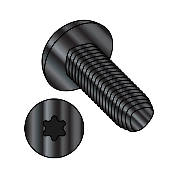 Zoro Select Thread Cutting Screw, 1/4"-20 x 5/8 in, Black Zinc Plated Steel Pan Head Torx Drive, 4000 PK 1410RTPBZ - main
