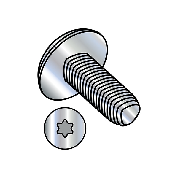 Zoro Select #8-32 x Torx Drive, Truss Head Thread Cutting Screw, Zinc Plated Steel, 10000 PK 0806RTT - main
