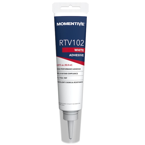 Momentive Sealant, Silicone, 10.1 oz., White, 10.1 oz., White, Temp Range -75 to 400 Degrees F RTV102 12C - main