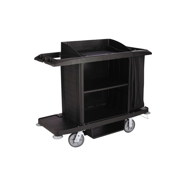 Rubbermaid Commercial Rubbermaid Housekeeping Cart, 22" x 60" x 50", Black, 1/Each RUB197 - main