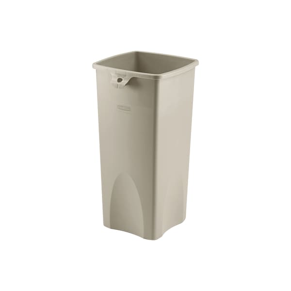 Rubbermaid Commercial 23 gal Square Heavy Duty Plastic Can, Beige, Plastic, 16 in RUB210CBE - main