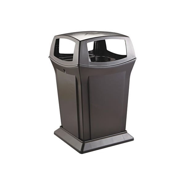 Ranger 45 gal Square Outdoor Can, Black, Plastic, 24 1/2 in RUB431BL - main
