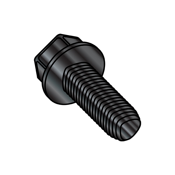 Zoro Select Thread Cutting Screw, 1/4"-20 x 5/8 in, Black Steel Hex Head Hex Drive, 2000 PK 1410RWB - main