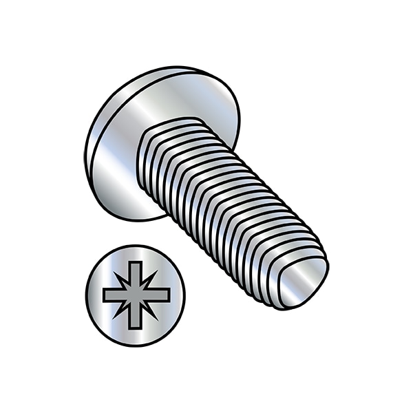 Zoro Select #8-32 x 1/4 in Pozidriv Pan Machine Screw, Zinc Plated Steel, 10000 PK 0804RZP - main