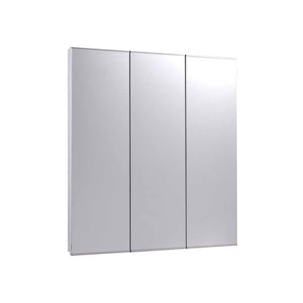 Ketcham 24" x 30" Fully Recessed Stainless Steel Trim TriView Medicine Cabinet R-2430