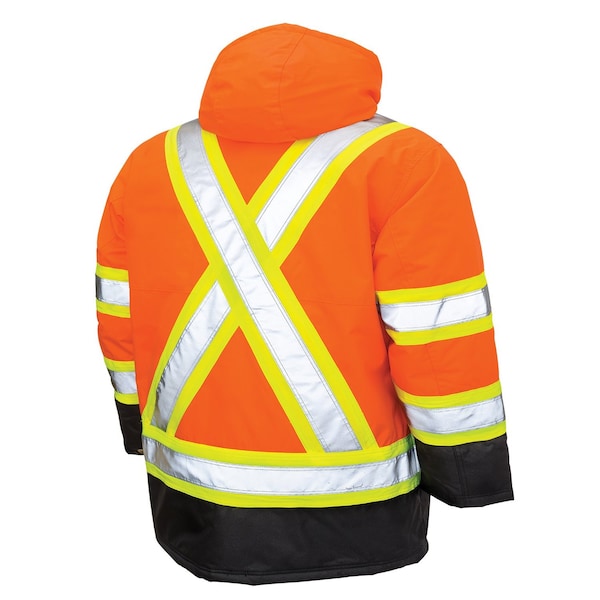 Tough Duck Men's Hi-Vis Safety Parka, 300D Poly Oxford with