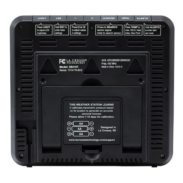 La Crosse Technology Color Forecast Station S84107-INT - Backlit Weather Station - Black