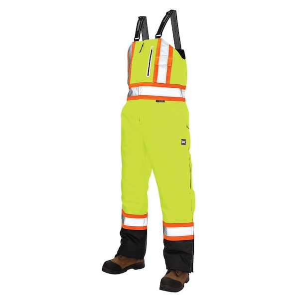 Tough Duck High Visibility Bib Overalls, Mens, Waist 32" to 34", Fluorescent Green, M S87611 - main
