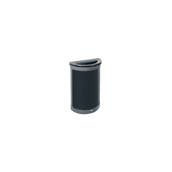 Rubbermaid Commercial Enhance(TM) 11 1/2 gal Half-Round Indoor Metal Can, Gray, None, Metal, 11 1/8 in 2172845 - main