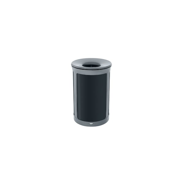 Rubbermaid Commercial Enhance(TM) 23 gal Round Indoor Metal Can, Gray, None, Metal, 20 9/16 in 2172849 - main