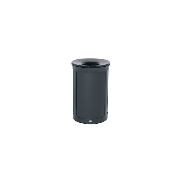 Rubbermaid Commercial Enhance(TM) 23 gal Round Indoor Metal Can, Black, None, Metal, 20 9/16 in 2172850 - main