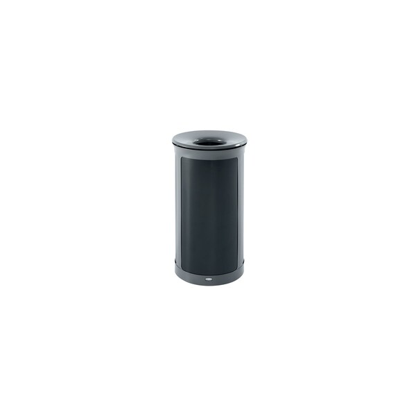Rubbermaid Commercial Enhance(TM) 33 gal Round Indoor Metal Can, Gray, None, Metal, 20 9/16 in 2172852 - main