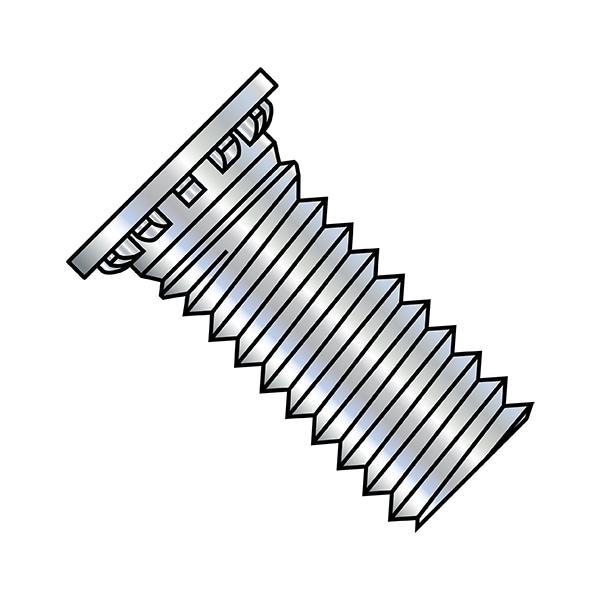 Zoro Select Captive Panel Screw, 832 Thrd Sz, 5/16 in Lg, Flush, Zinc