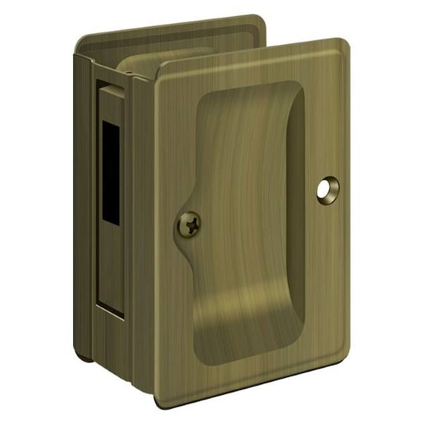 Deltana Hd Pocket Lock, Adj, 3-1/4" X 2 1/4" Sliding Door Rcvr Antique Brass SDAR325U5 - main