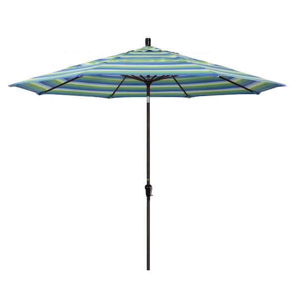California Umbrella Patio Umbrella, Octagon, 110.5" H, Sunbrella Fabric, Seville Seaside 194061037751 - main
