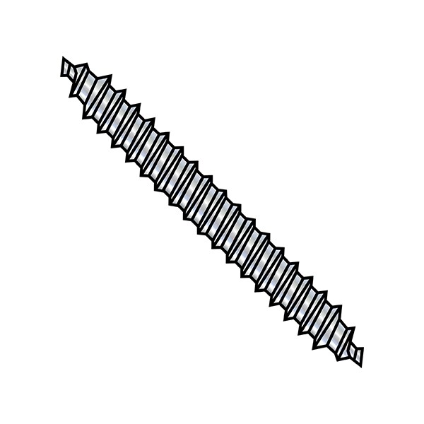 Zoro Select Fully Threaded Grooved Pins, 3/16X1 1/2 DOWEL S, PK5000, 3/16 x 1 1/2 in, Steel, Zinc Plated Finish 1024SD - main