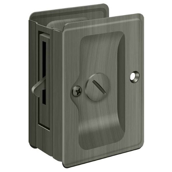 Deltana Heavy Duty Pocket Lock, Adj, 3-1/4" X 2 1/4" Privacy Antique Nickel SDLA325U15A - main