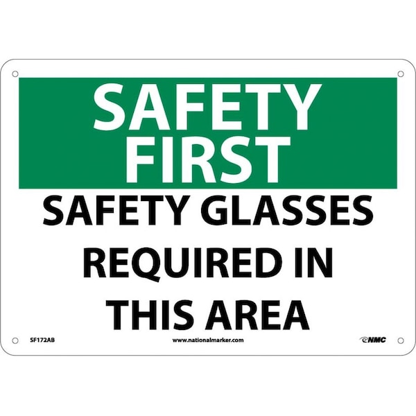 Nmc Safety First Safety Glasses Required In This Area Sign SF172AB - main