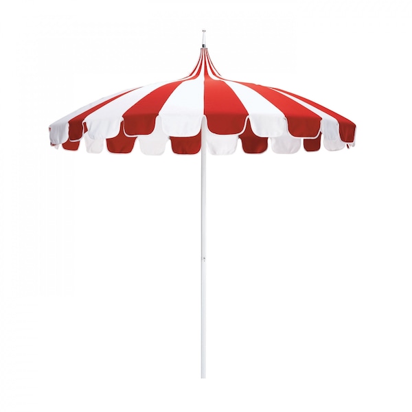 California Umbrella Patio Umbrella, Round, 109.4" H, Pacifica Fabric, Jockey Red and Natural 194061040744 - main