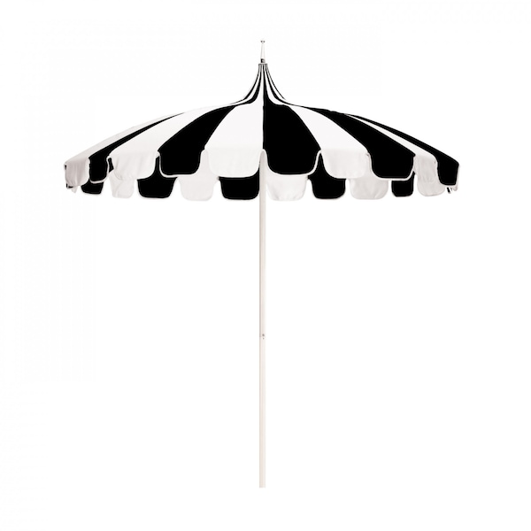 California Umbrella Patio Umbrella, Round, 109.4" H, Pacifica Fabric, Black and Natural 194061040751 - main