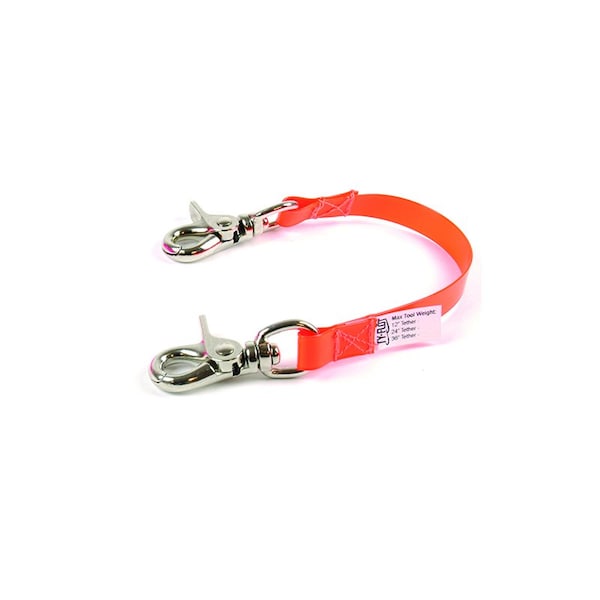 Ty-Flot Tool Tether, Metal Snaps, Orange, 12", PK10 SNPLMS12OR - main
