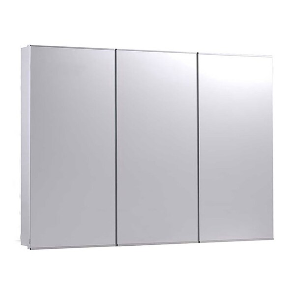 Ketcham 36" x 30" Semi-Recessed Stainless Steel Trim Tri-View Medicine Cabinet SR-3630