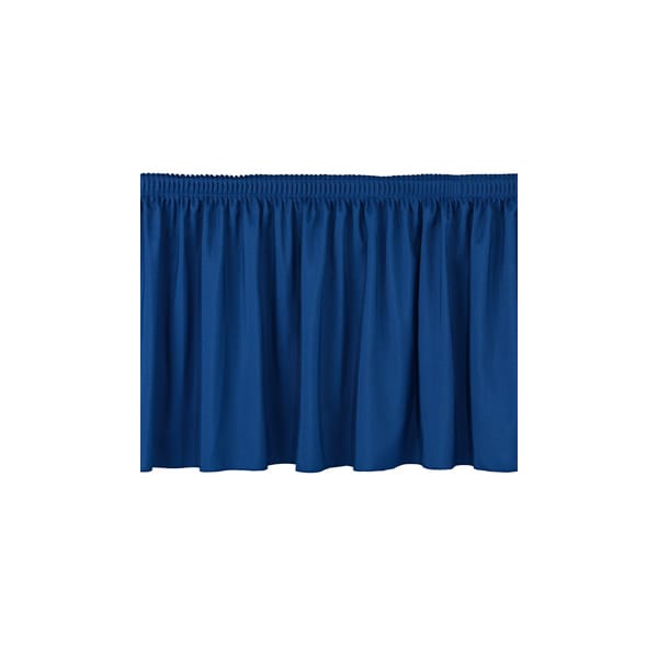 National Public Seating Stage Shirred Pleat Skirting, 24"H x 48"L, Blue SS24-48-04