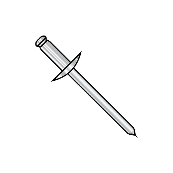 Zoro Select Blind Rivet, Large Flanged Head, 1/8 in Dia., 0.650 in L, Stainless Steel Body, 5000 PK SSDS48L - main
