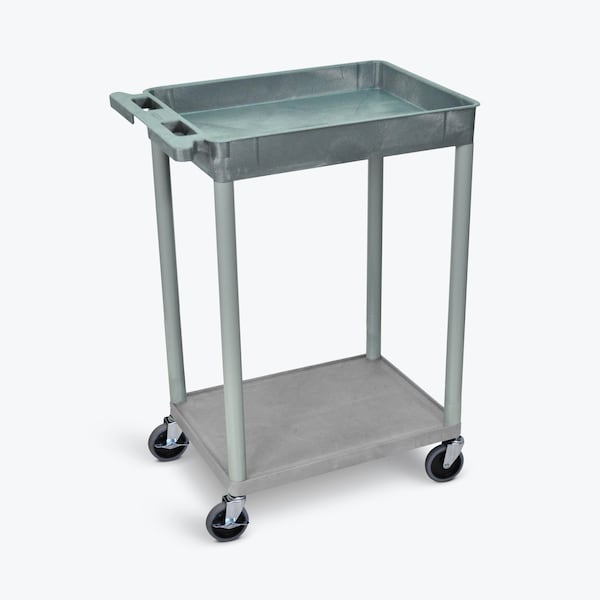Luxor Top Tub and Bottom Flat Shelf Cart - Gray STC12-G - main
