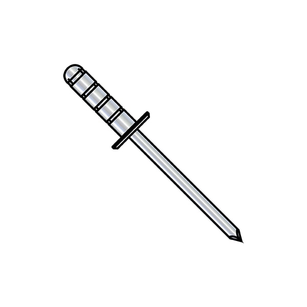 Zoro Select Blind Rivet, Large Flanged Head, 3/16 in Dia., 0.430 in L, Steel Body, 3000 PK SF48110L - main