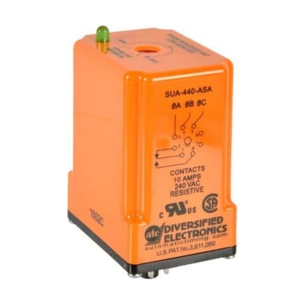 Atc Diversified Electronics Phase Monitor Relay, 3.1 in H SUA440ASA - main