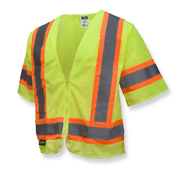 Radians Hi-Vis Economy Vest w/Two-Tone Trim S Class 3 , Zipper Closure SV22-3ZGM-S - main