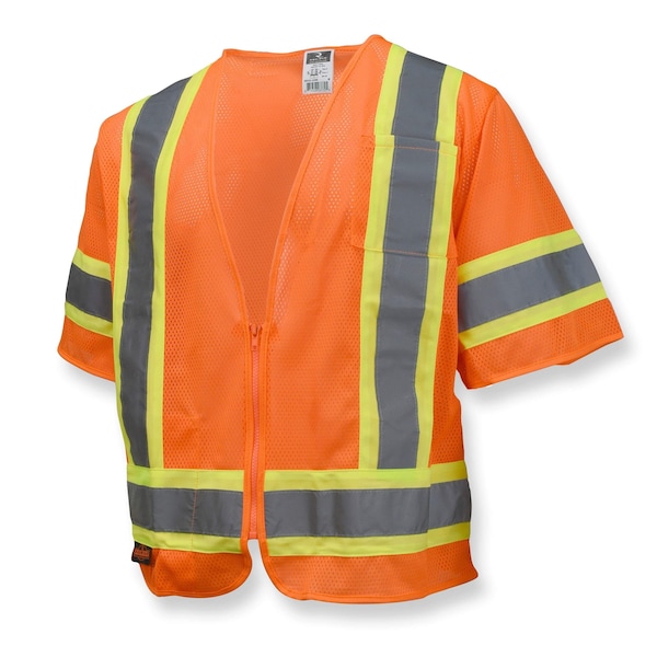 Radians Hi-Vis Economy Vest w/Two-Tone Trim 2XL Class 3 , Zipper Closure SV22-3ZOM-2X - main