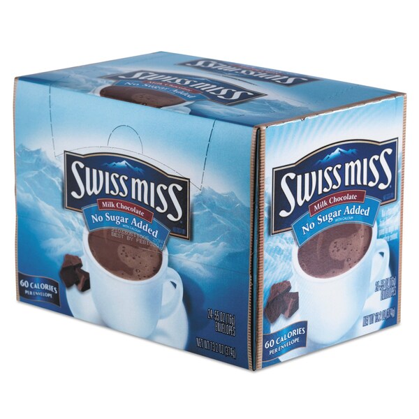 Swiss Miss Hot Chocolate Packet, No Sugar Added, PK144 55584