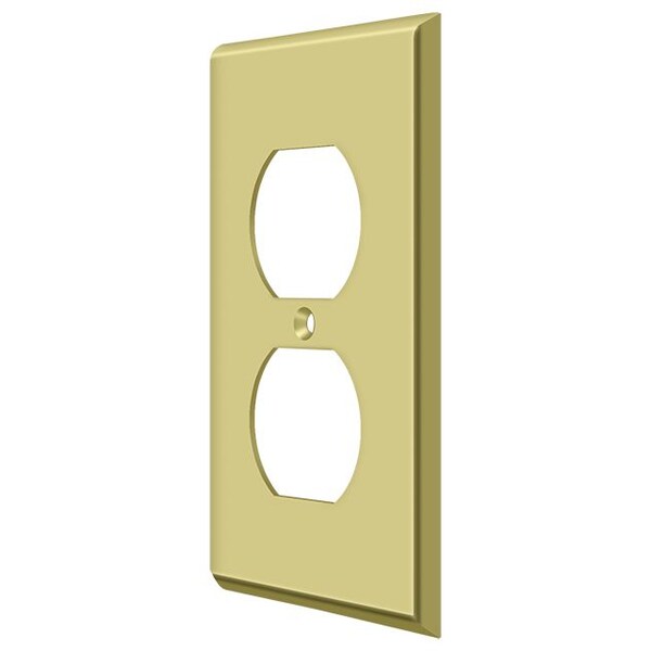 Deltana Switch Plate, Double Outlet Bright Brass SWP4752U3