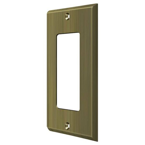 Deltana Single Rocker Switch Plate, Number of Gangs: 1 Solid Brass, Antique Brass Finish SWP4754U5 - main