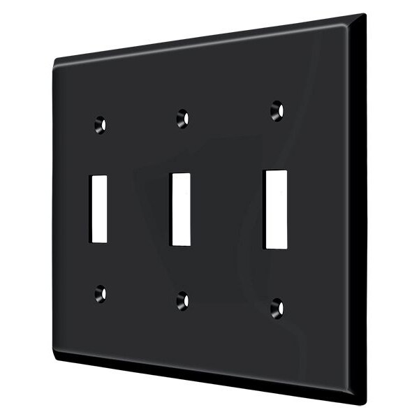 Deltana Switch Plate, Triple Standard Black SWP4763U19