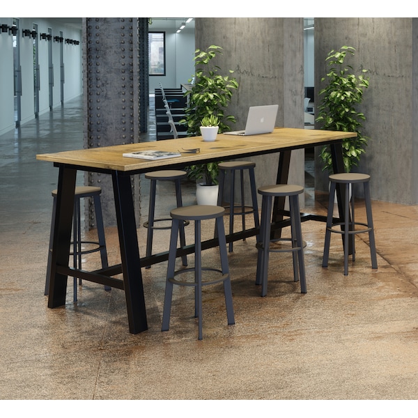 Kfi Rectangle KFI Midtown 3 x 8 FT Conference Table, Natural Finish, Bistro Height, 36 W, 96 L, 41 H T3696-BMT3672-41-LFTNA - main