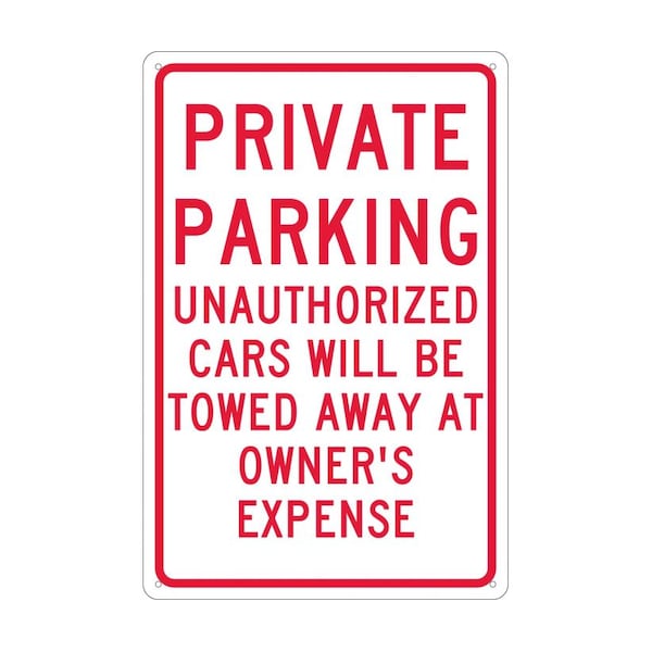 Nmc Private Parking Unauthorized Cars Will Be Towed Sign, TM58G TM58G - main