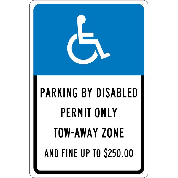 Nmc State Handicapped Parking Tow Away Zone Florida Sign, TMS313G TMS313G - main