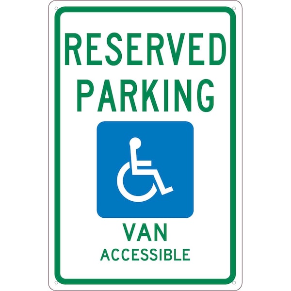 Nmc State Reserved Parking Handicapped Van Accessible Michigan Sign, TMS319G TMS319G - main