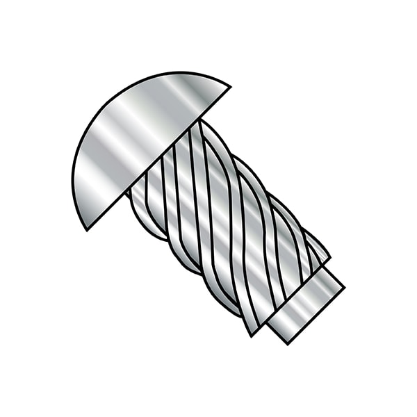 Zoro Select Thumb Screw, #10 Thread Size, Round, Plain Stainless Steel, 3/4 in Lg, 6000 PK 1012U188 - main