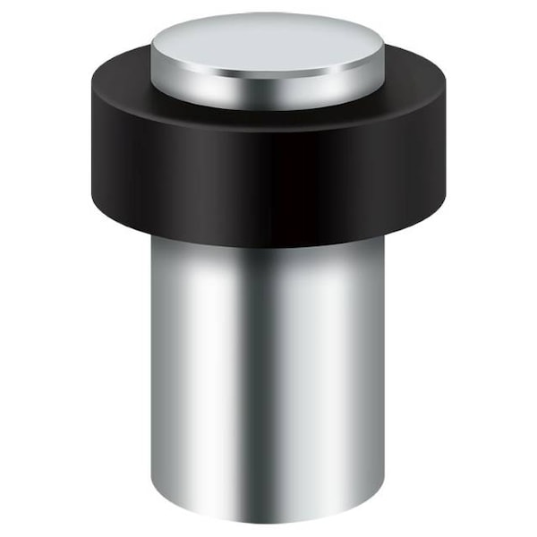 Deltana Round Universal Floor Bumper Bright Chrome 3" UFB7500U26