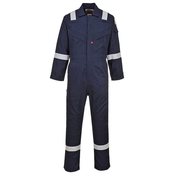 Portwest Bizflame FR Antistatic Coverall, 99% Cotton/1% Carbon Fiber, 7 oz. Fabric Weight, Navy, S UFR21 - main