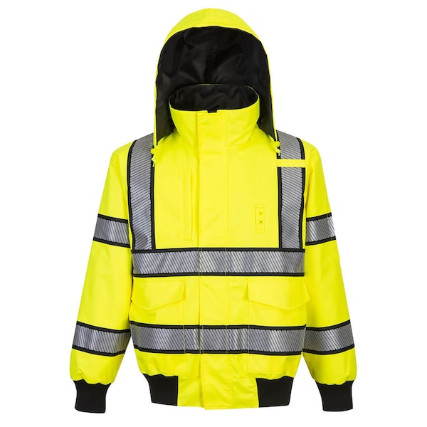 Portwest Hi-Vis Reversible Bomber Jacket, 300 Denier Polyester Shell with PU Coating Shell and Lining, XL UH449 - main