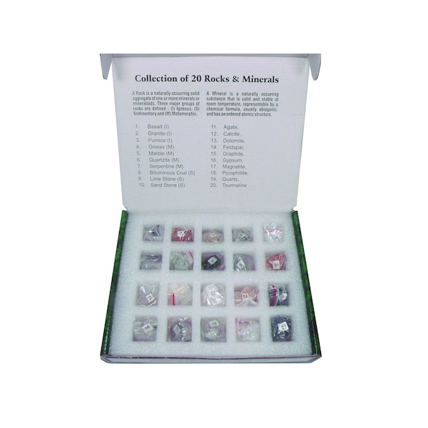 United Scientific Rock And Mineral Collection, 20 Specimen UNROCMIN20 - main