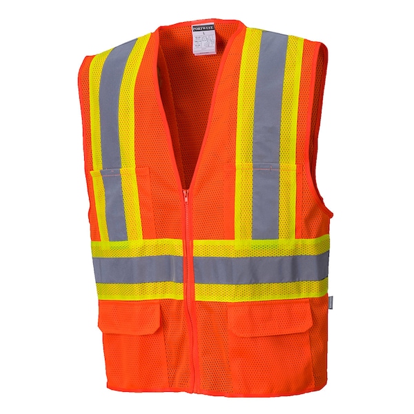 Portwest Tulsa Hi-Vis Vest M Class 2 , Zipper 6 Pockets US371 - main