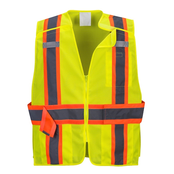 Portwest Hi-Vis Expandable Breakaway Vest Small Class Class 2 , Zipper 3 Pockets, 2 Mic Tab US385 - main